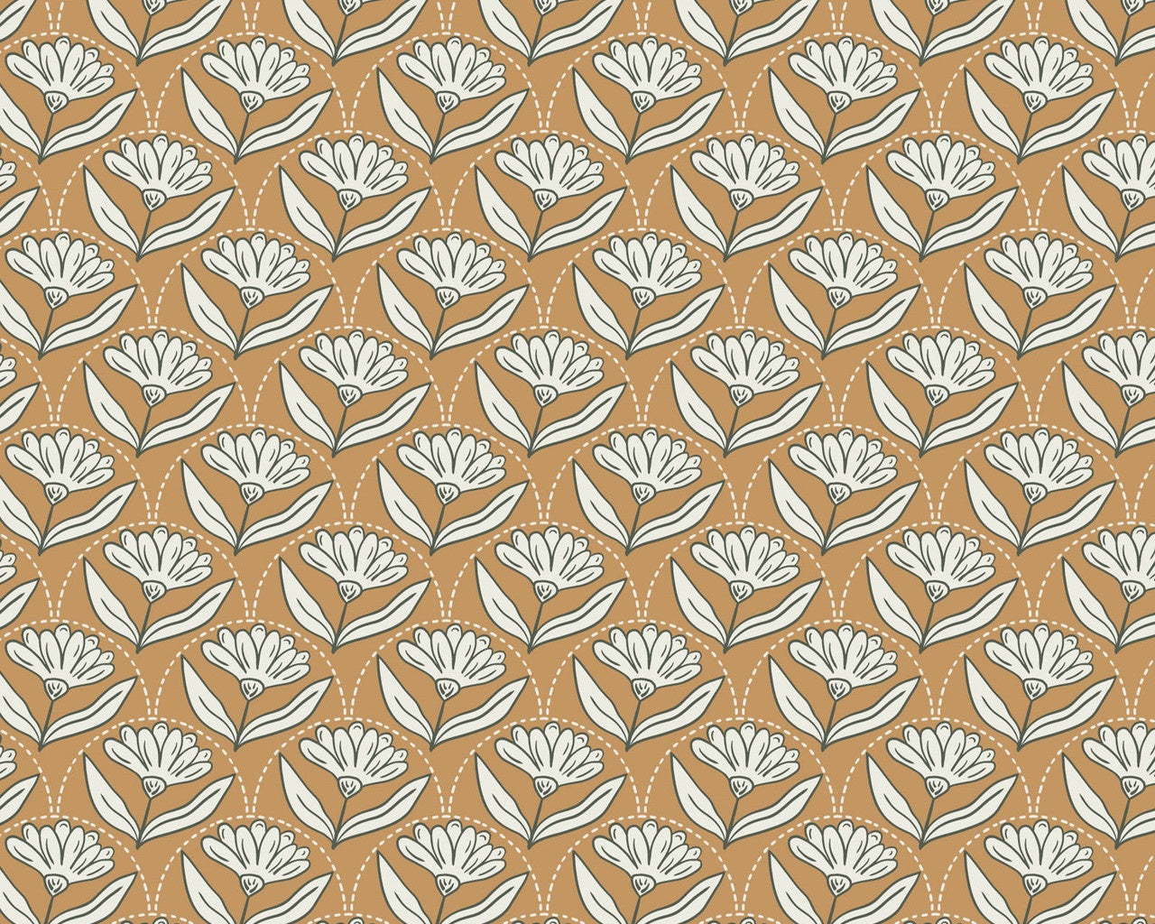 Enchanted Meadow - Daisies Gold from Felicity Fabrics