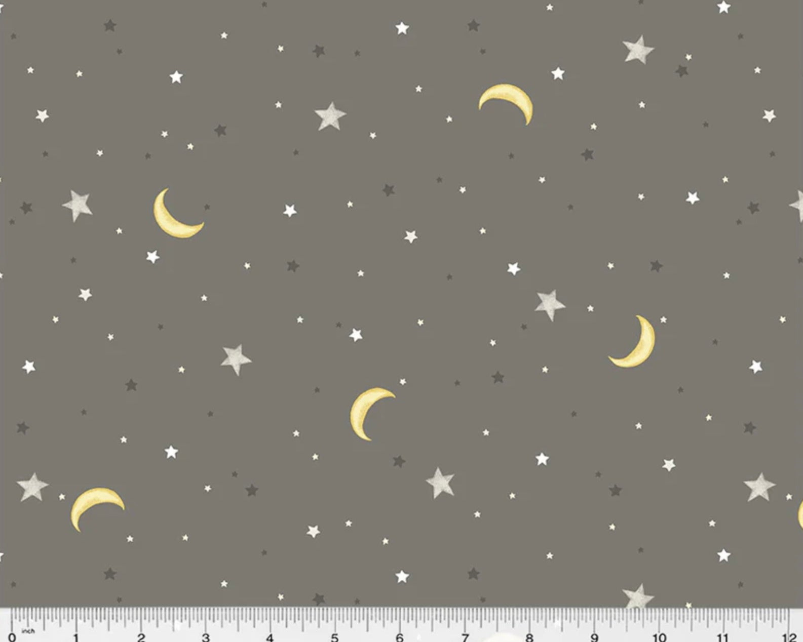 Sweet Dreams - Night Sky Stars Moon Dk Grey from Windham Fabrics