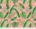 Tropical Paradise - Tropical Leaves Pale Pink from Windham Fabrics