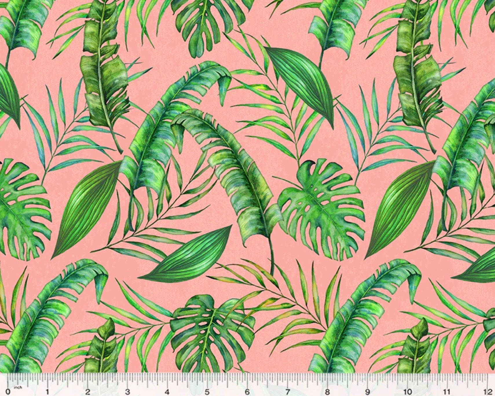 Tropical Paradise - Tropical Leaves Pale Pink from Windham Fabrics