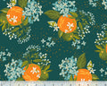 Orchard and Grove ORGANIC - Citrus Bouquet Emerald from Windham Fabrics