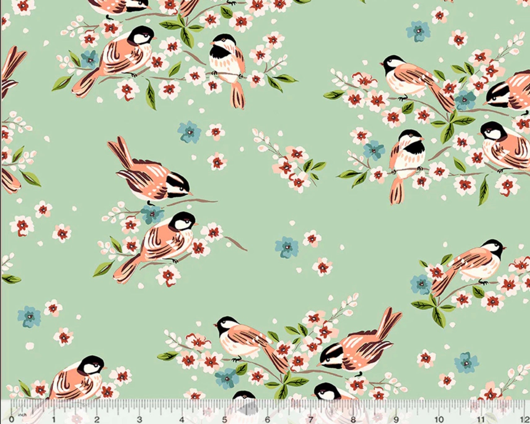 Orchard and Grove ORGANIC - Birdies Mint from Windham Fabrics
