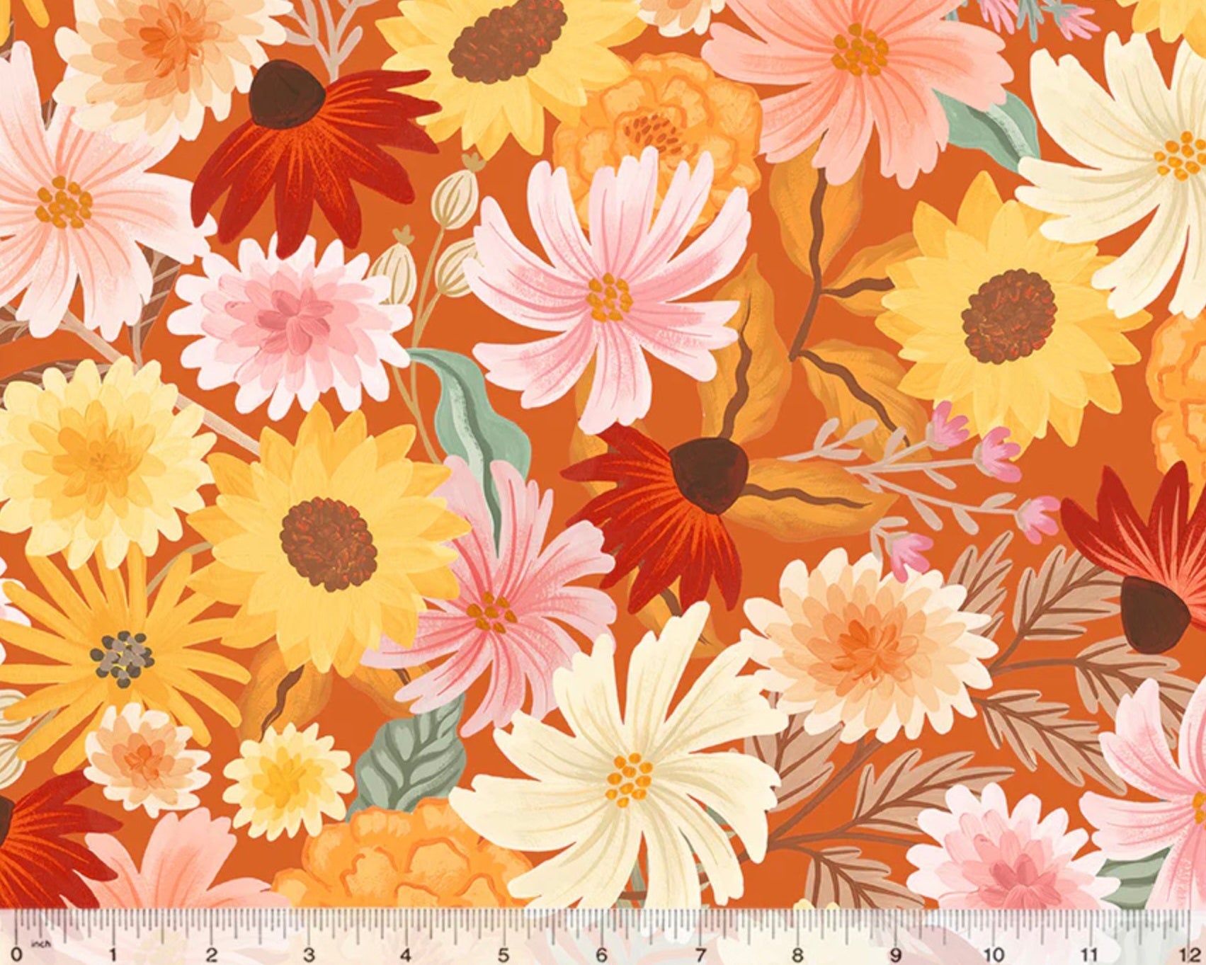 Harvest Gathering - Fall Flowers Pumpkin Spice from Windham Fabrics