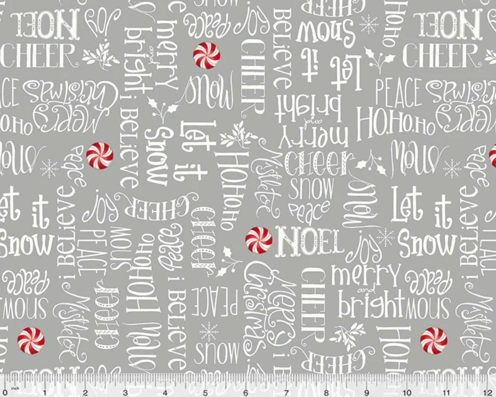 A Very Terri Christmas - Season’s Greetings Silver from Windham Fabrics