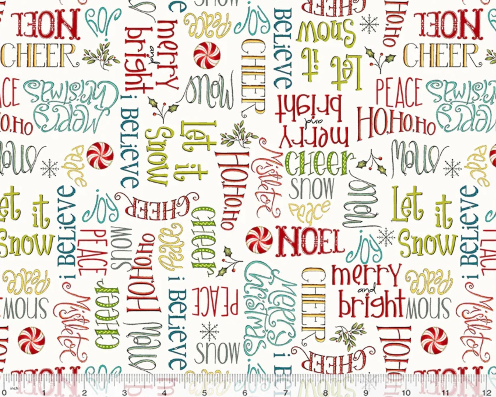 A Very Terri Christmas - Season’s Greetings Ivory from Windham Fabrics