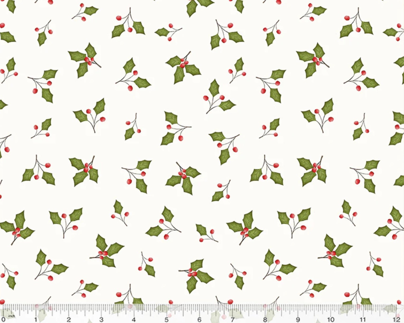 A Very Terri Christmas - Holly Leaves Ivory from Windham Fabrics