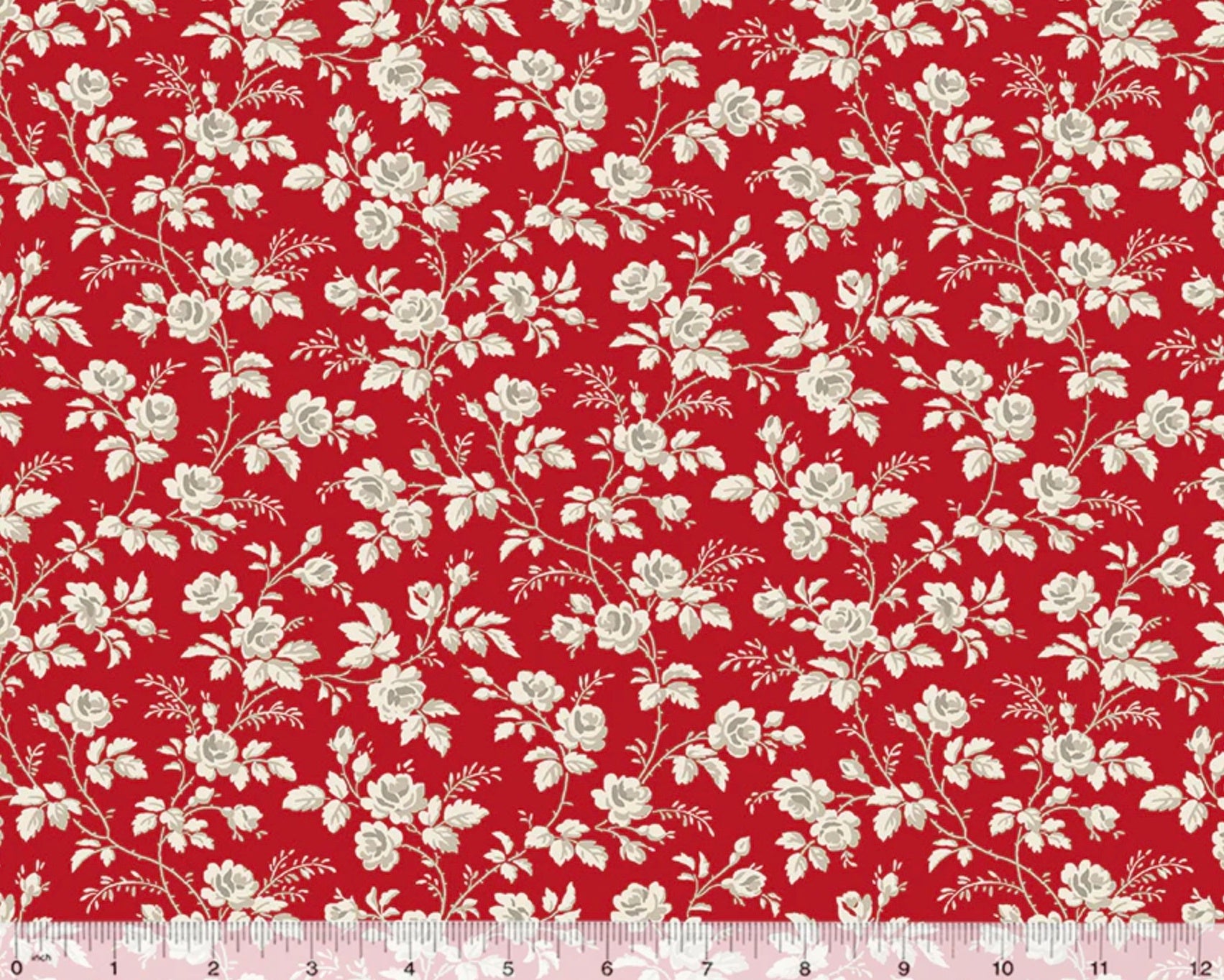 Sable and Scarlet - Flowering Vine Red from Windham Fabrics