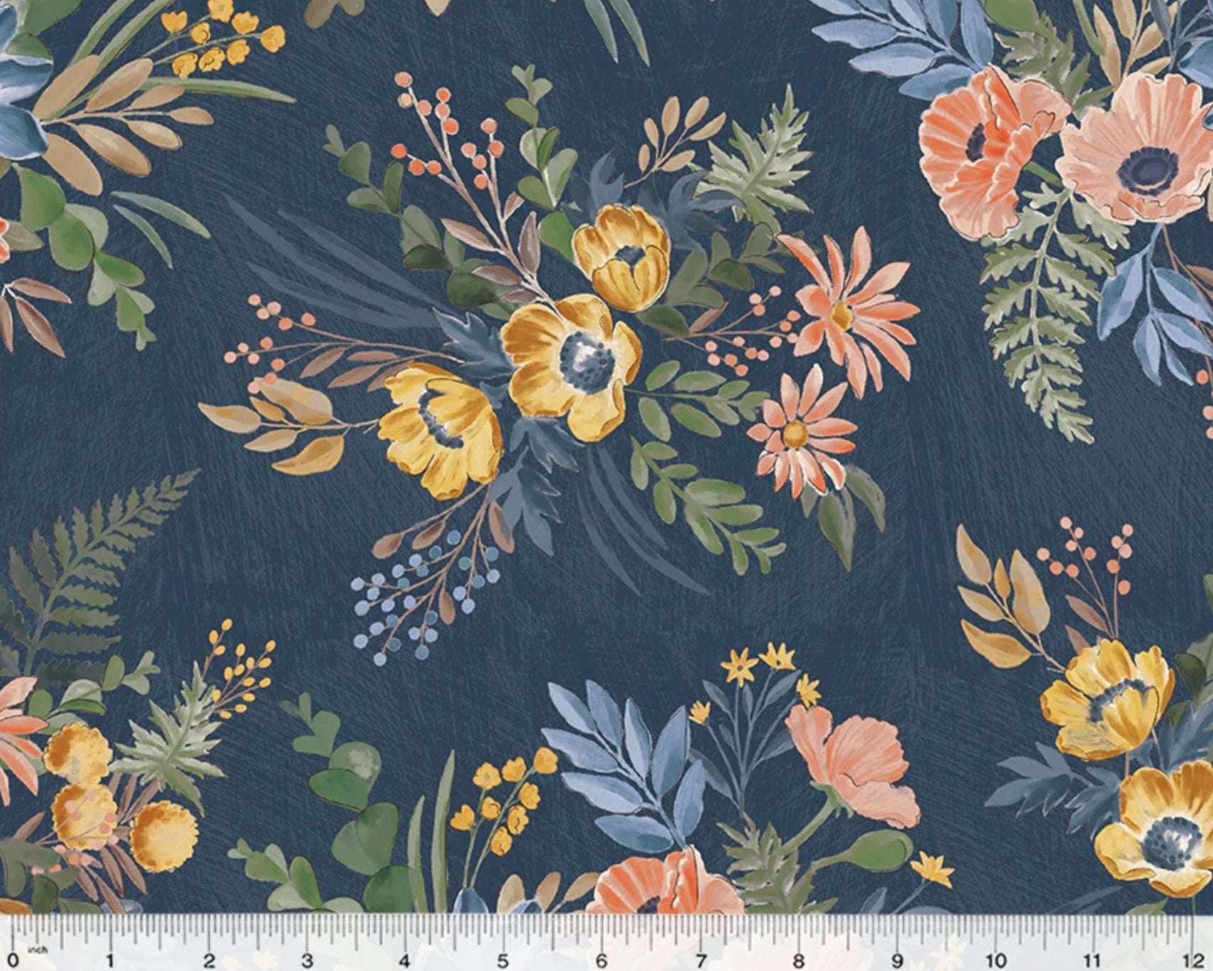 Flower Shop - Wild Bunches Indigo from Windham Fabrics