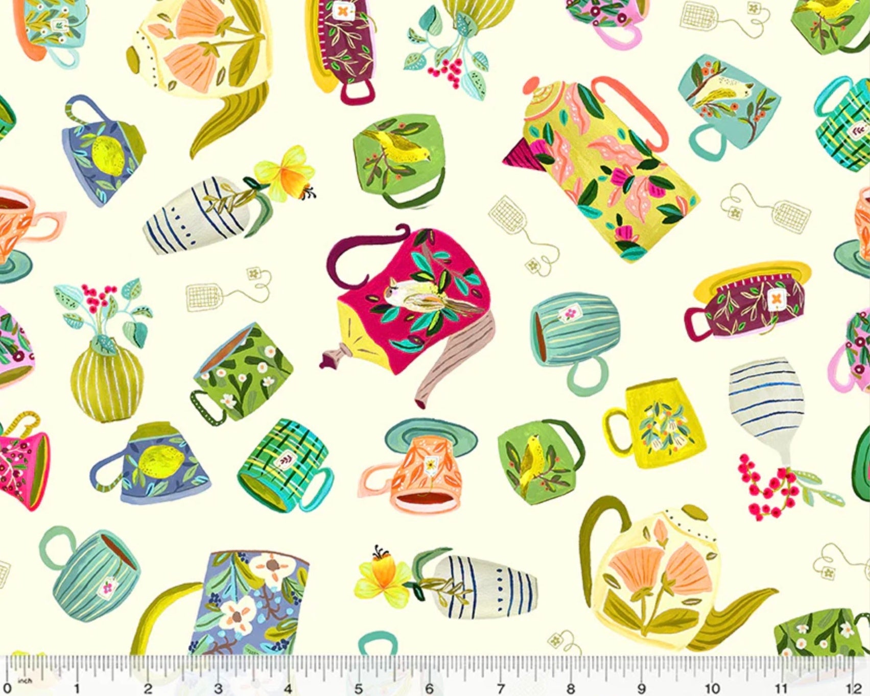 Teacup - Tea Collection Ivory from Windham Fabrics