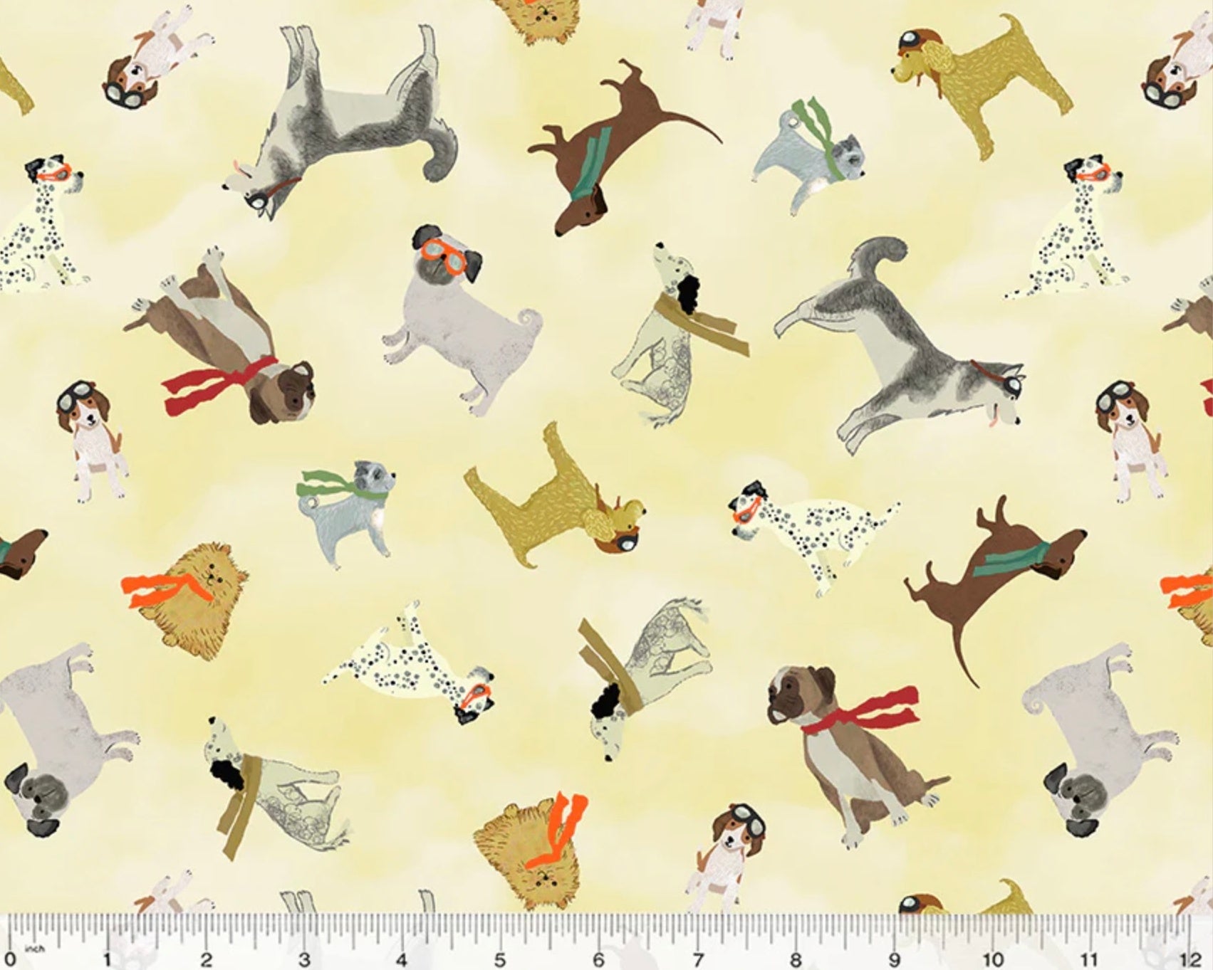 Up Up and Awoof - Jetsetter Dogs Sunrise from Windham Fabrics