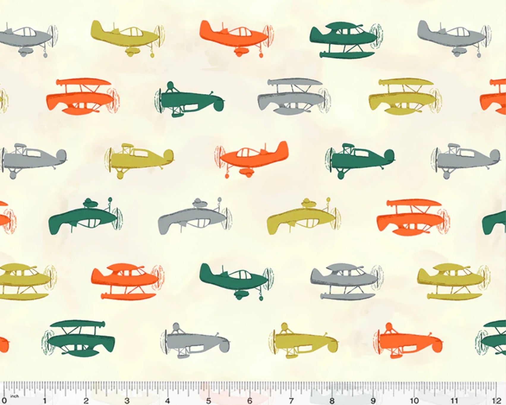 Up Up and Awoof - Take Flight Airplane Sunrise from Windham Fabrics