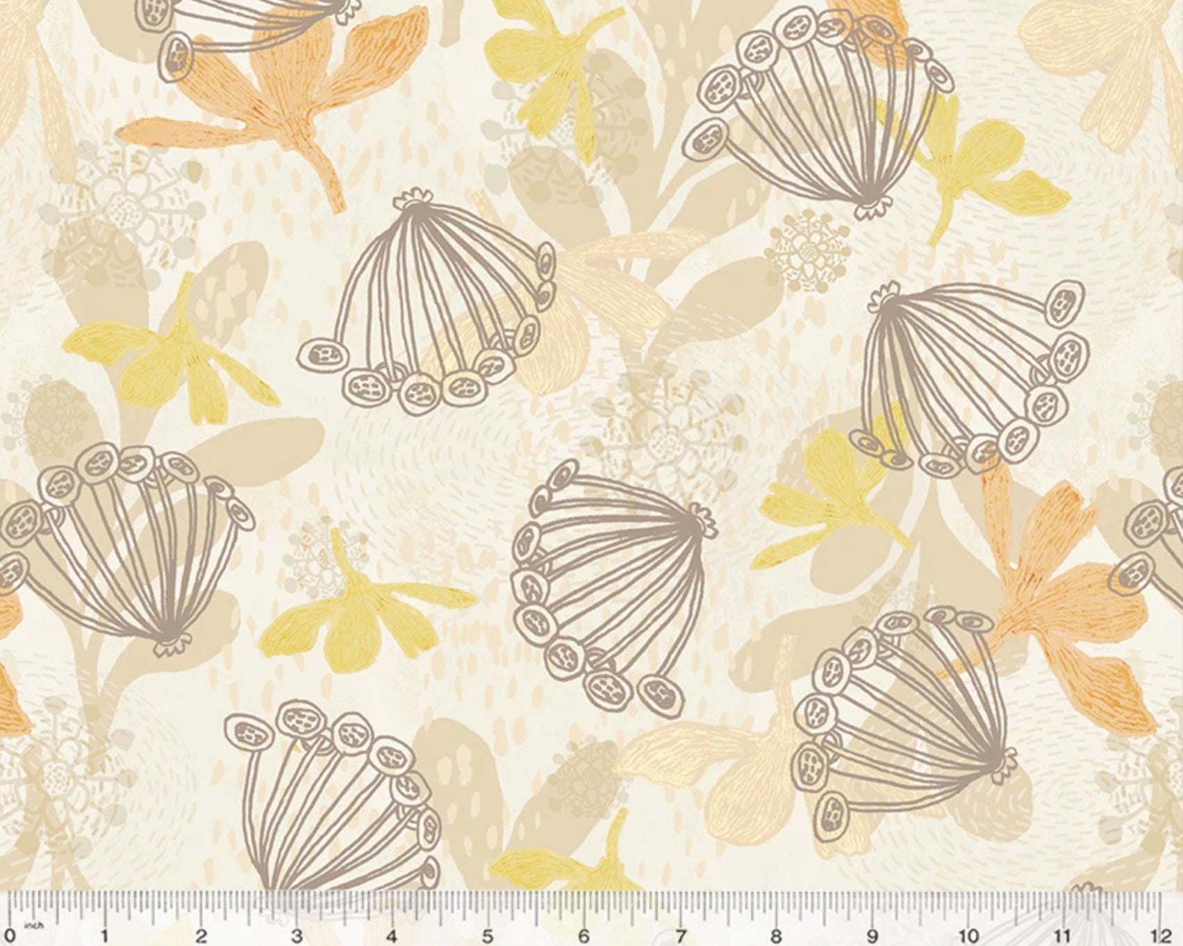 Carousel - Spiral Blossoms Marshmallow from Windham Fabrics