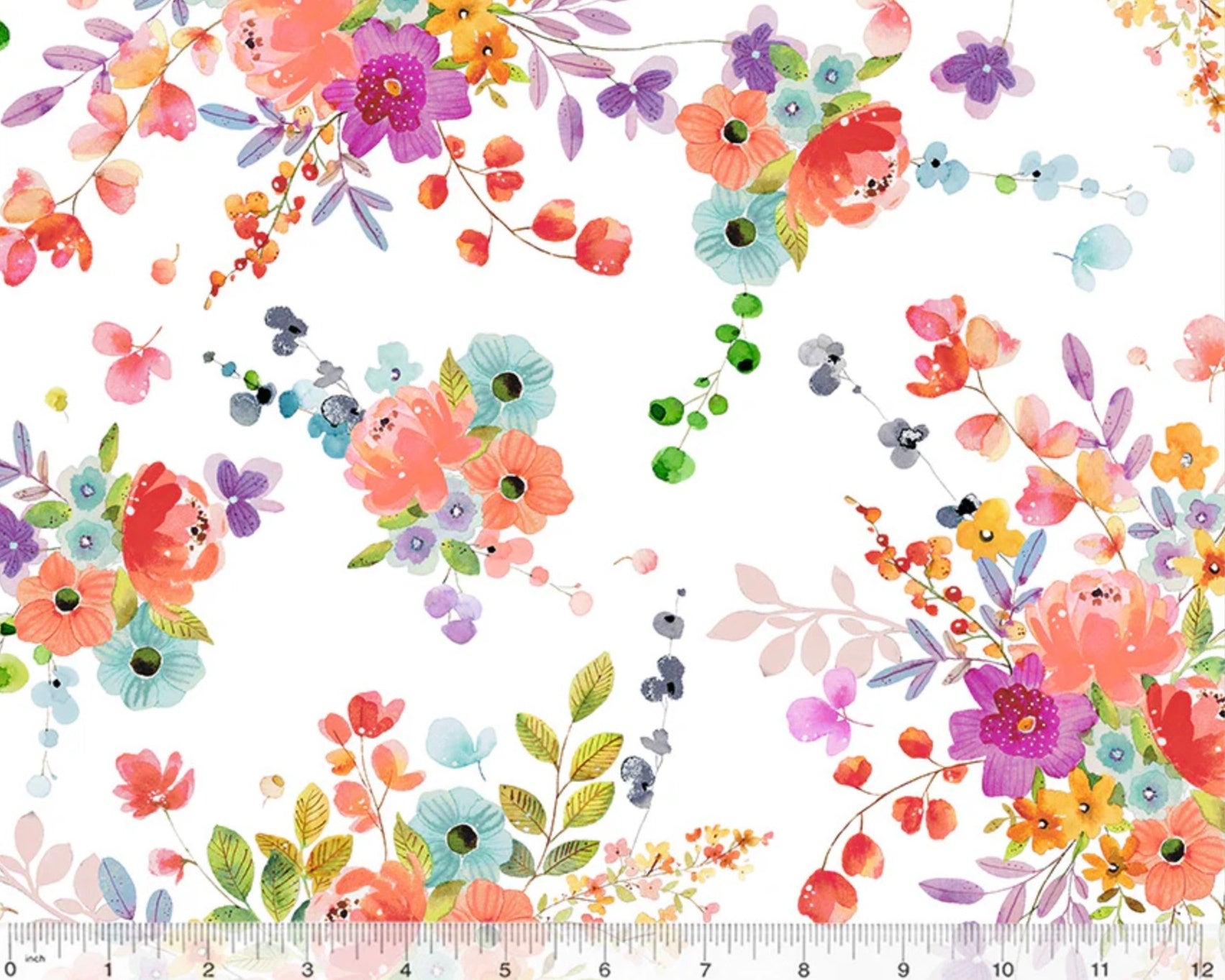 Wild Meadow - Bountiful Bouquets White from Windham Fabrics