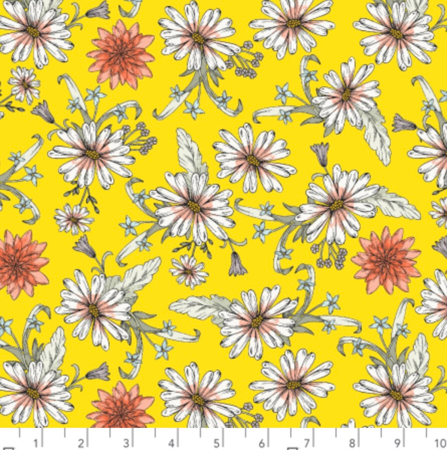 Dear Dahlia - Dahlia Floral Darling Daisy Yellow from RJR Fabrics