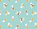 Away In A Manger - Angels Blue from Lewis and Irene Fabric