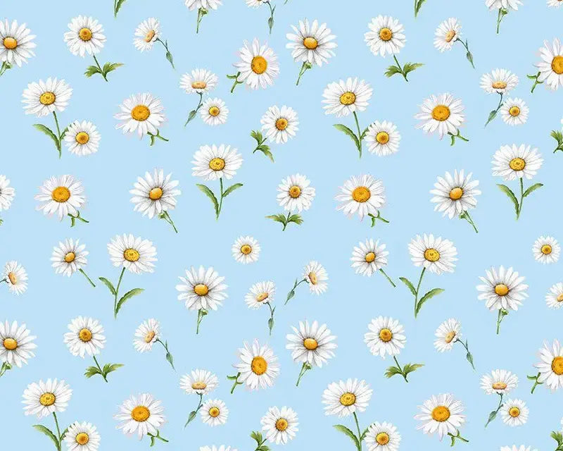Bee and Bee Kind - Tossed Daisies Sky from Timeless Treasures Fabric