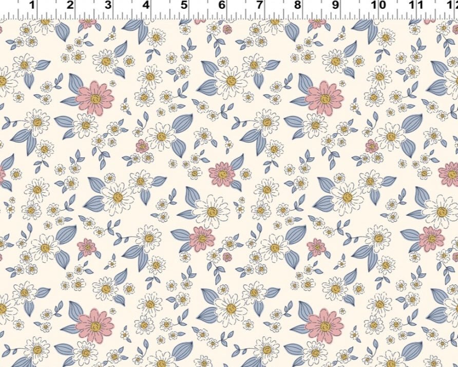 Kitten Fun - Floral Multi from Clothworks Fabric