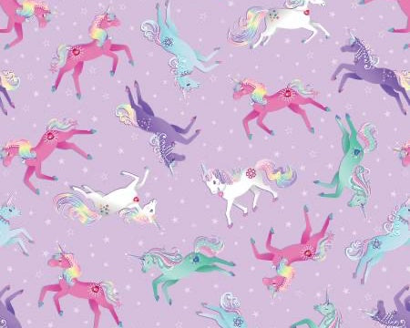 Fairytale Dreams - Magical Unicorns Lilac from Benartex Fabrics