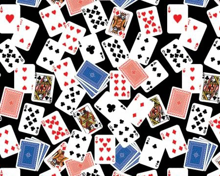 Let's Play - Card Game Black from Benartex Fabrics