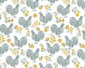 Chalk Barn - Chalk Paint Roosters Teal Yellow from Benartex Fabrics