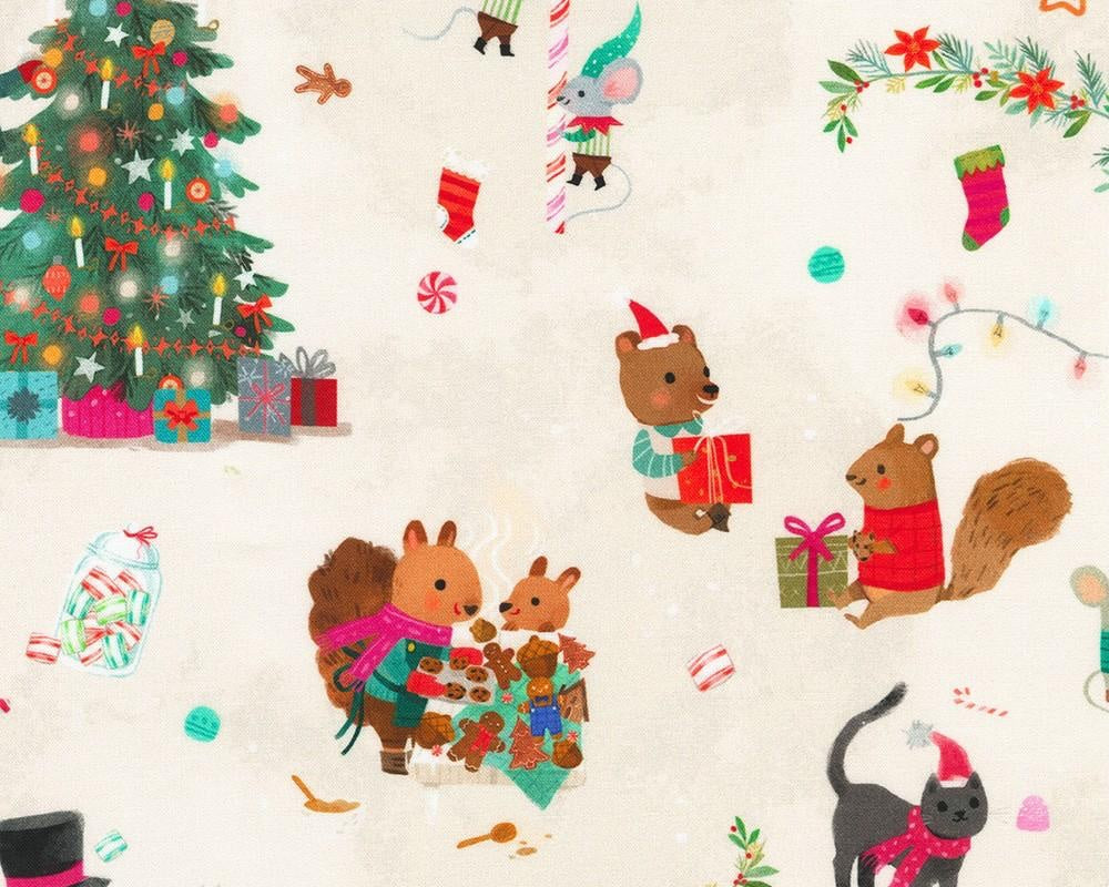 Jingle Pals - Animals Tree Activities Sugar from Robert Kaufman Fabric