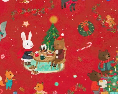 Jingle Pals - Animals Tree Activities Cherry from Robert Kaufman Fabric