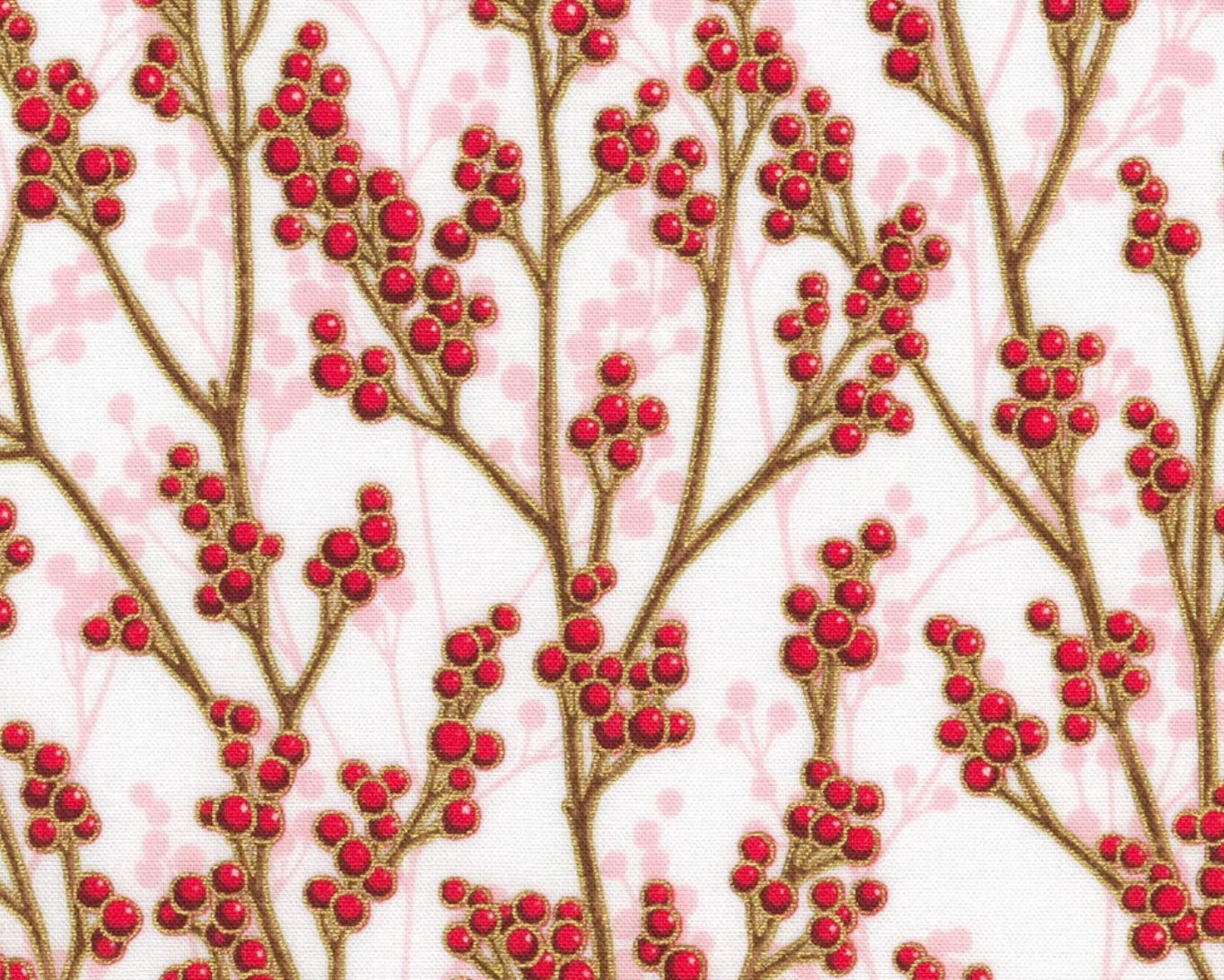 Holiday Flourish Festive Finery - Berry Branch Candy Cane from Robert Kaufman Fabric