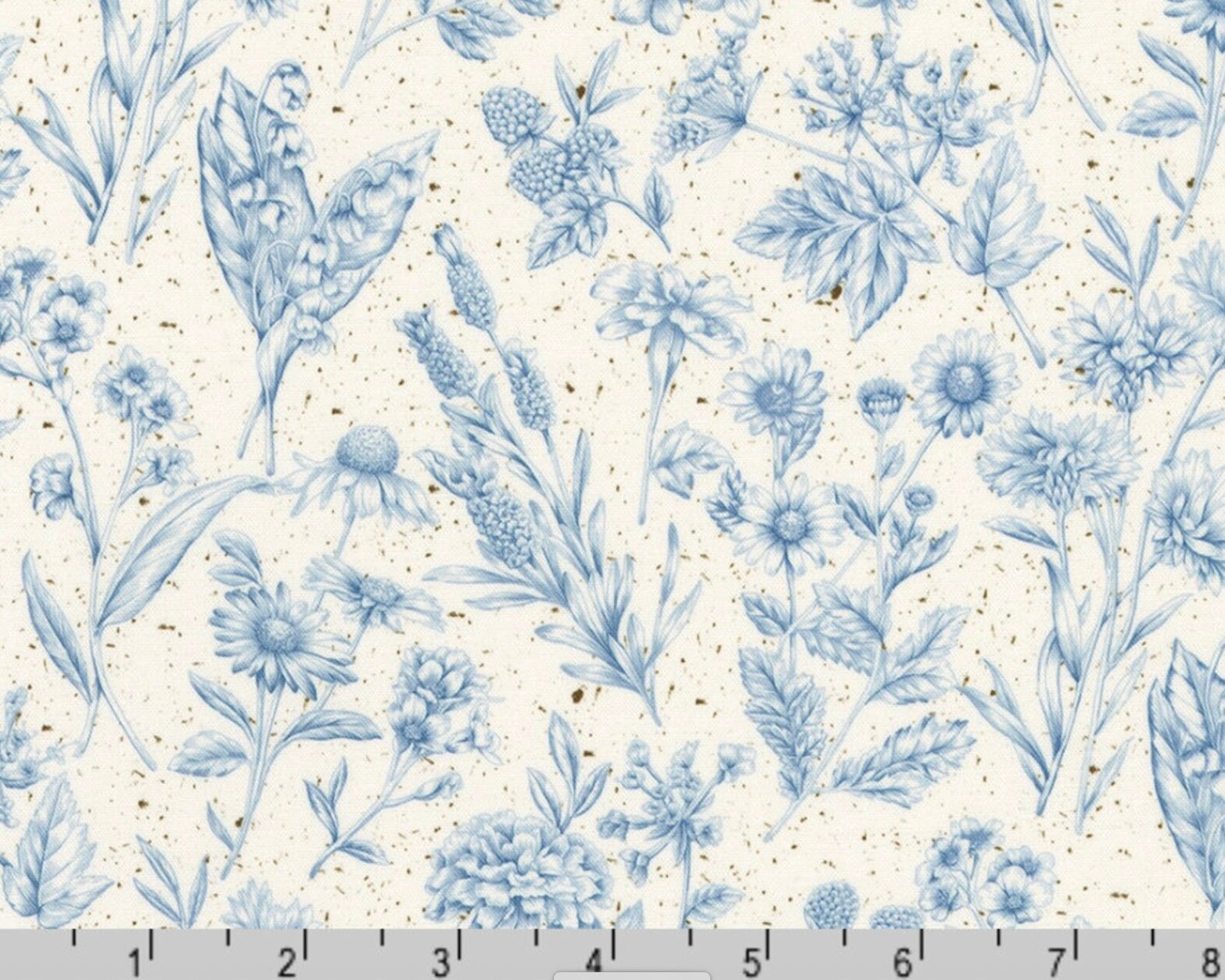 Flowerhouse Botanical Garden - Monotone Florals Blue from Robert Kaufman Fabric