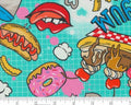 Snack Shark COATED - Foods Blue Laminated from Moda Fabrics