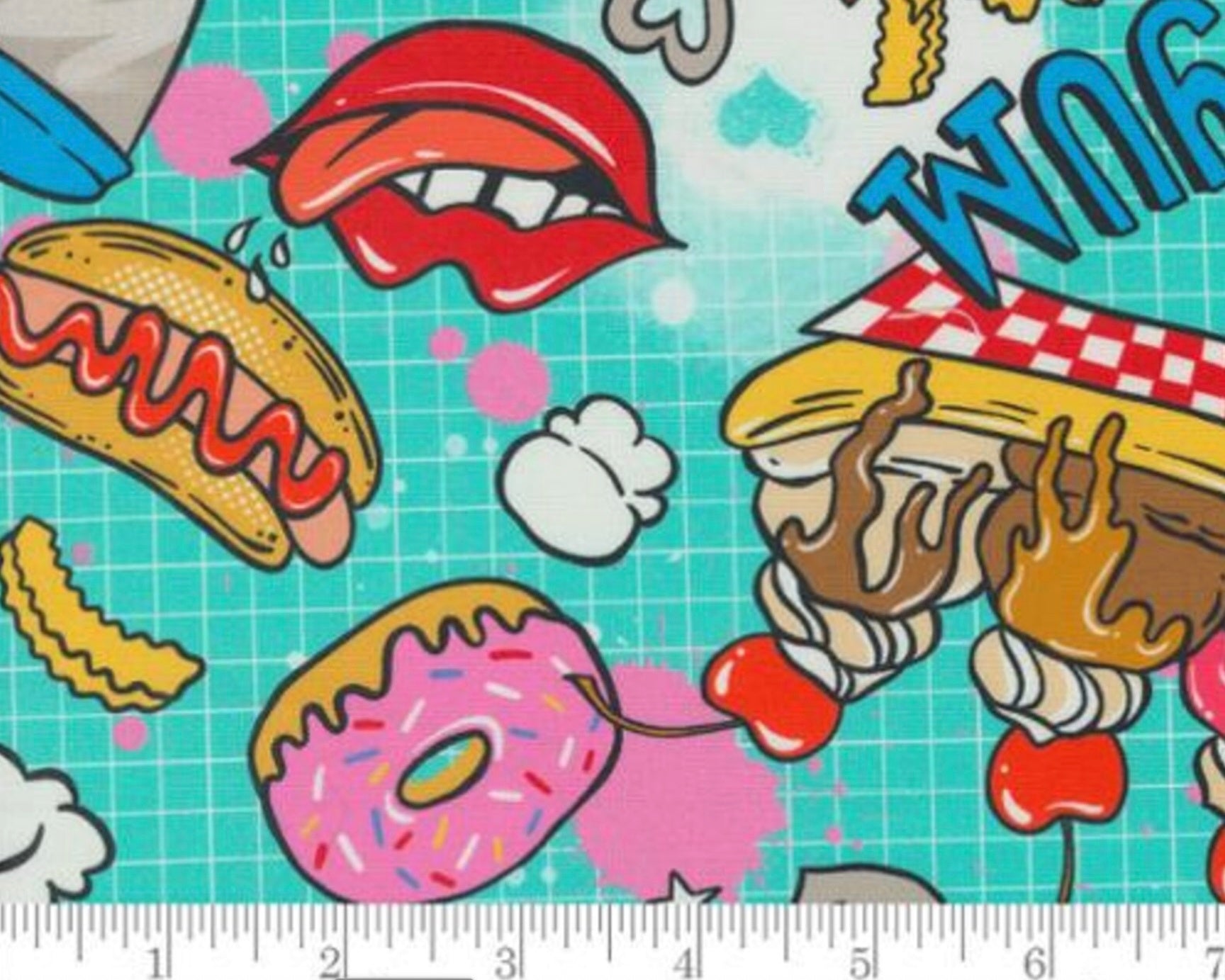 Snack Shark COATED - Foods Blue Laminated from Moda Fabrics