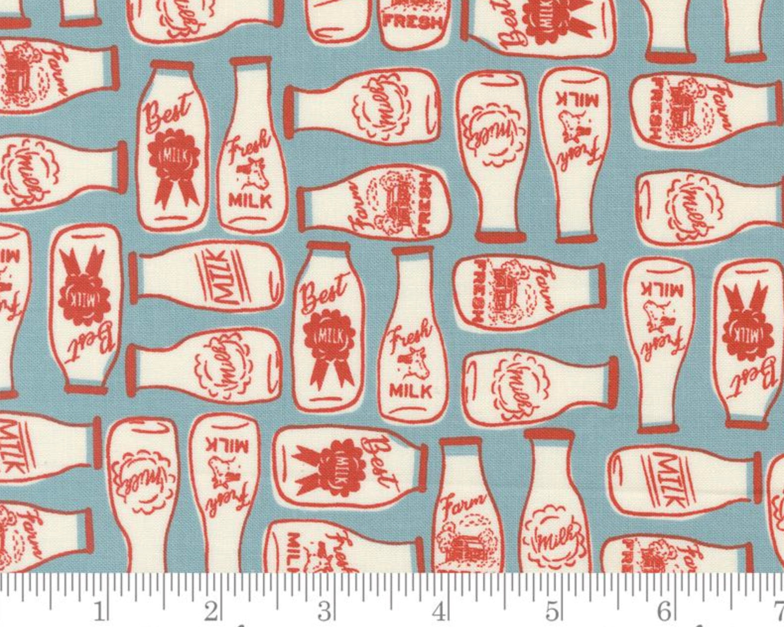 Farmstead - Milk Bottles Blue from Moda Fabrics