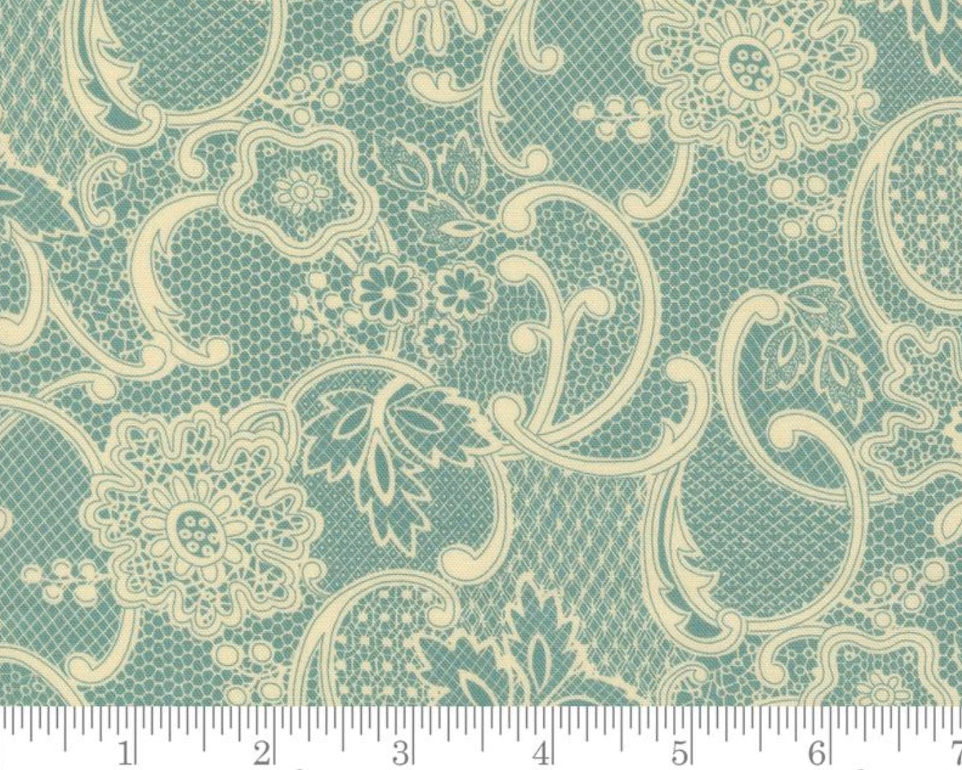Lydias - Lace Florals Aqua from Moda Fabrics