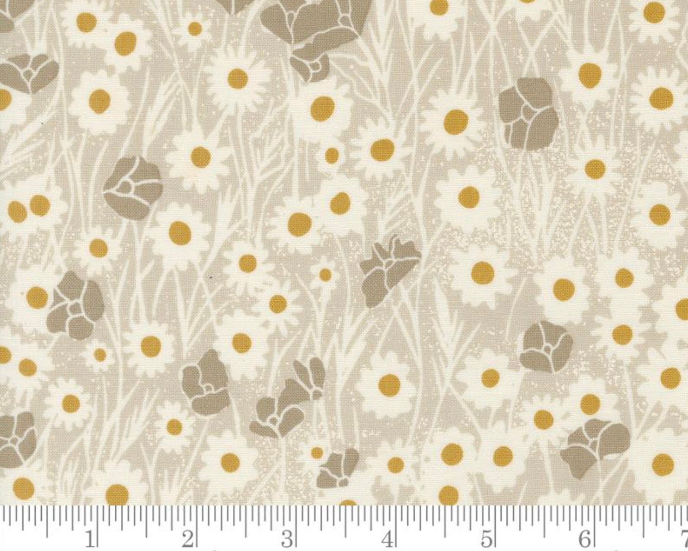 Fields of Flowers - Little Flowers Stems Flax from Moda Fabrics