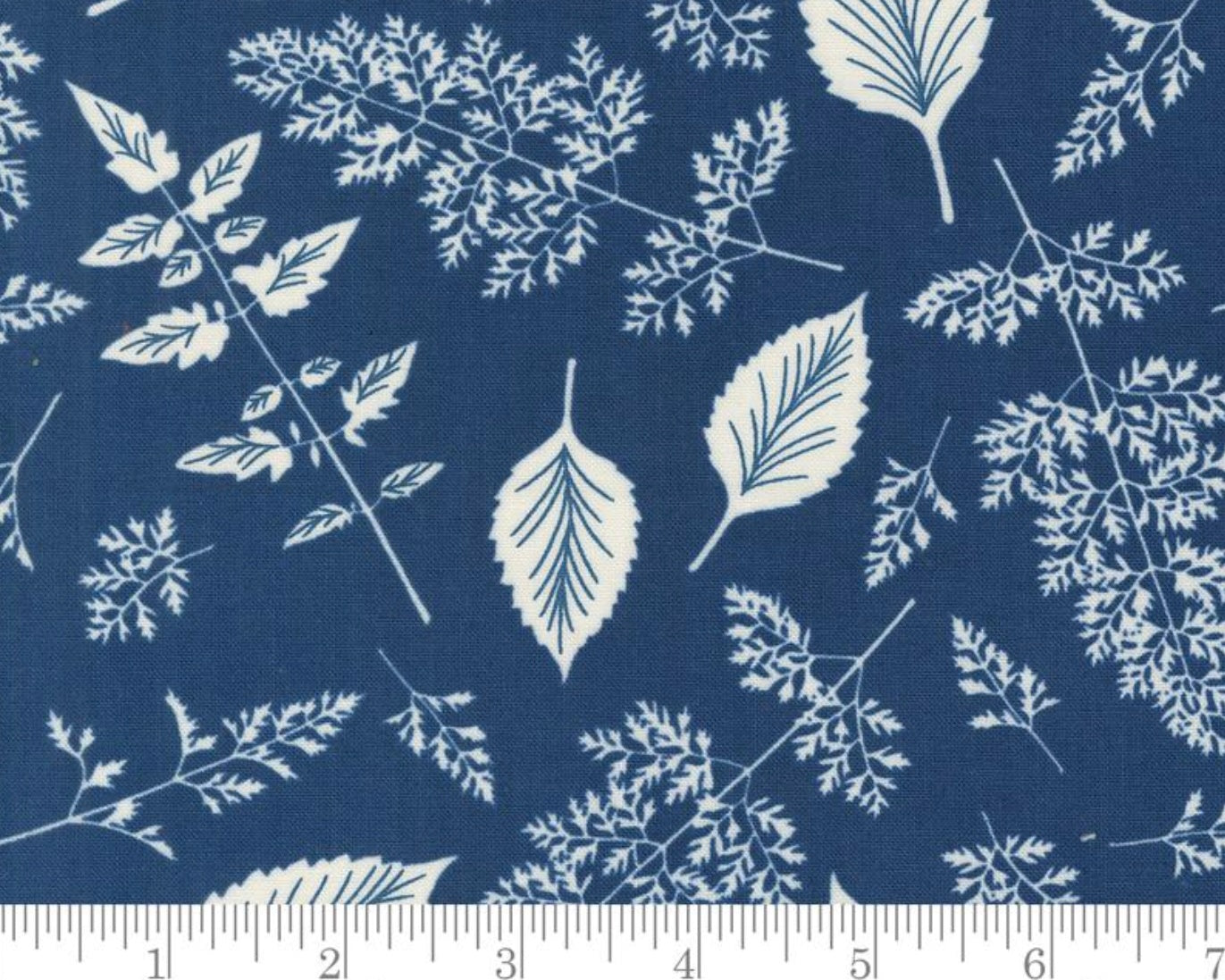 Fields of Flowers - Leaves Dk Blue Indigo from Moda Fabrics