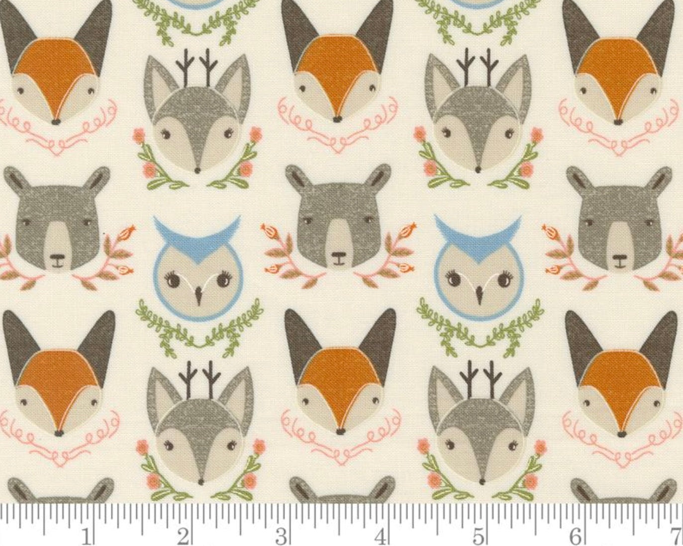 Woodland Wonder - Bobble Heads Animals Cloud from Moda Fabrics