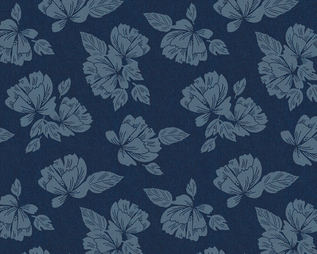 Denim Flowers Blue 58 Inches from David Textiles Fabrics