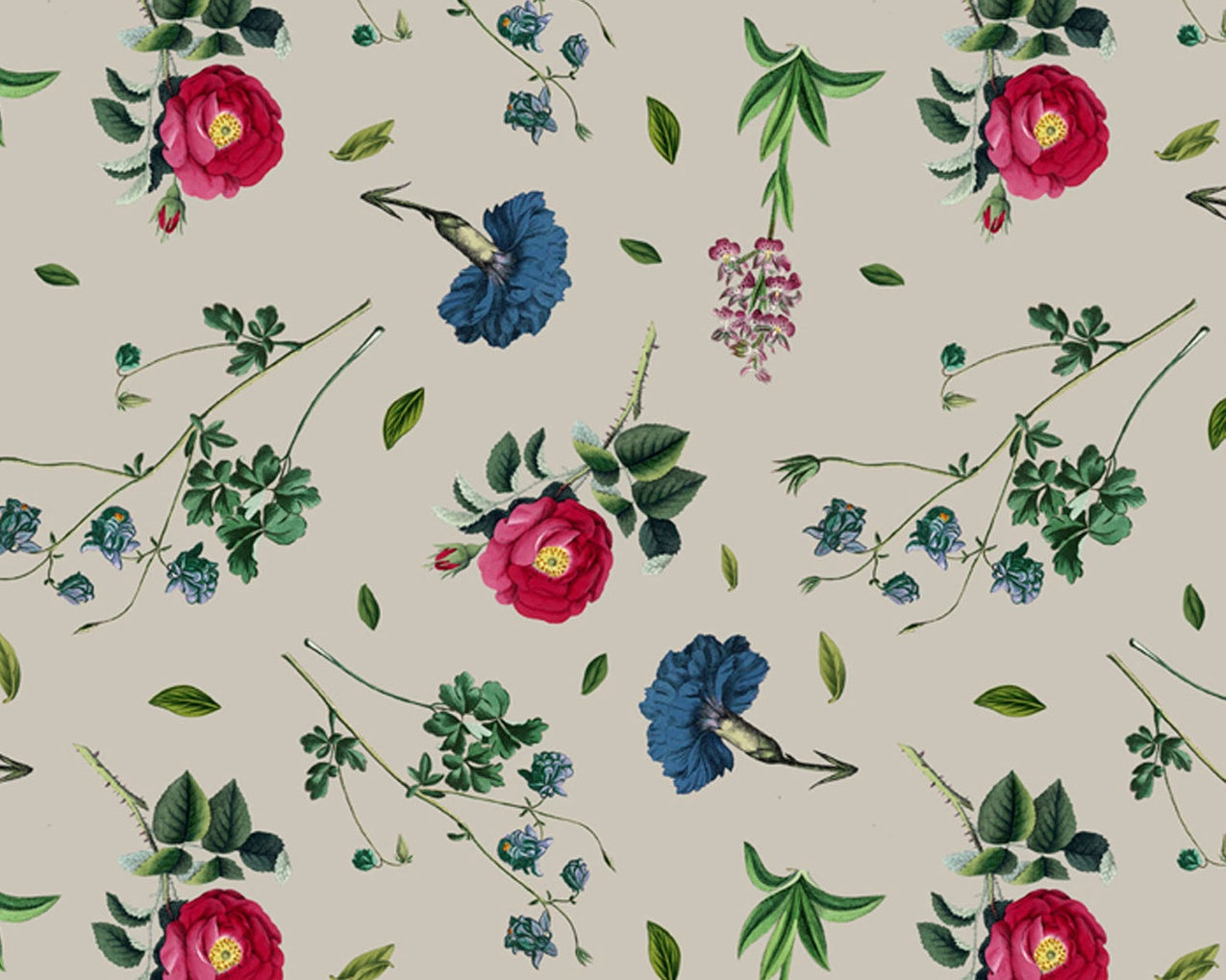 Chiffon Print - Spring Buds Grey 58 Inches from David Textiles Fabrics