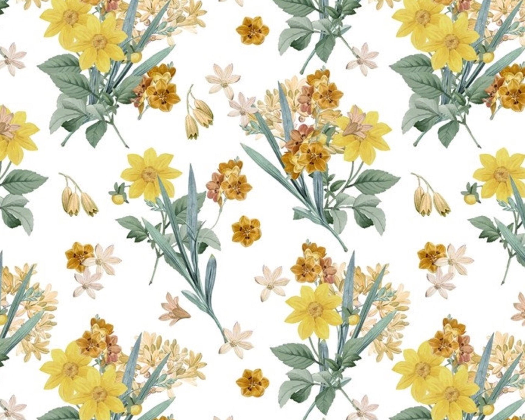 Chiffon Print - Wildflower Blooms White 58 Inches from David Textiles Fabrics