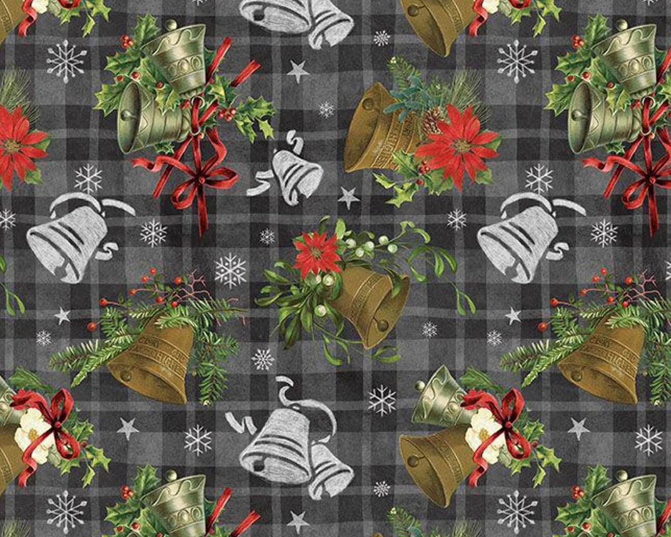 Be Merry Shine Bright - Jungle Bells Grey Charcoal from Blank Quilting Corporation Fabrics