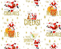North Pole Social Club - Santa Social Club White from Camelot Fabrics
