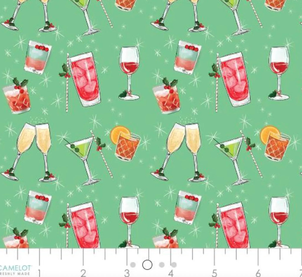 North Pole Social Club - Happy Hour Drinks from Camelot Fabrics
