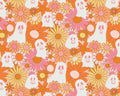Ghostly Garden - Boo Crew Multi Orange Pink from Camelot Fabrics