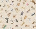 Whiskers and Paws - Tossed Dogs Cream from Maywood Studio Fabric