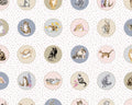 Whiskers and Paws - Running Circles Cats Multi from Maywood Studio Fabric