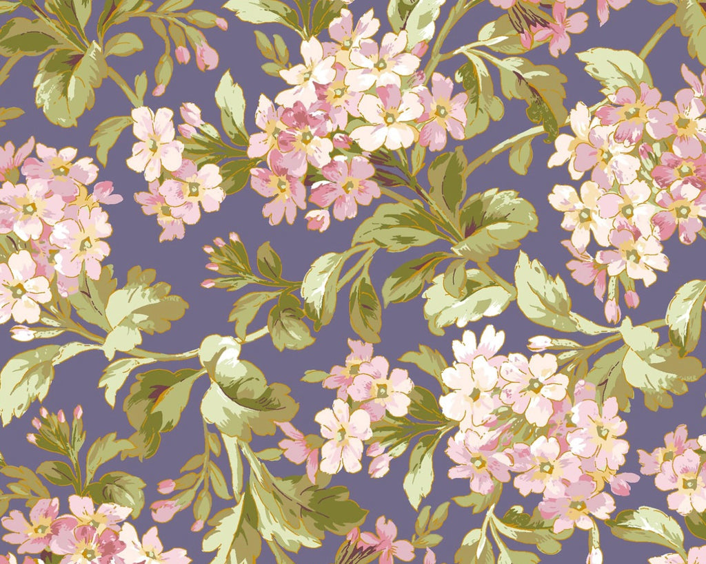 Grand Entrance - Traveling Phlox Floral Purple Violet from Maywood Studio Fabric
