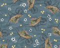 Rise With The Sun - Wheel Barrow Floral Dk Teal from Blank Quilting Corporation Fabrics