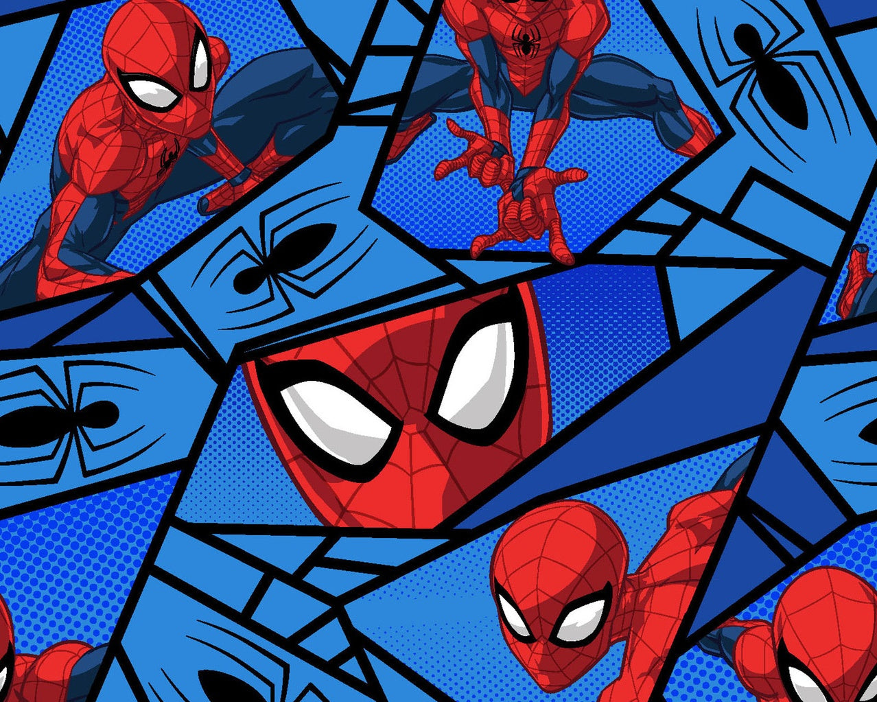 Spiderman Spiders Blue from Springs Creative Fabric
