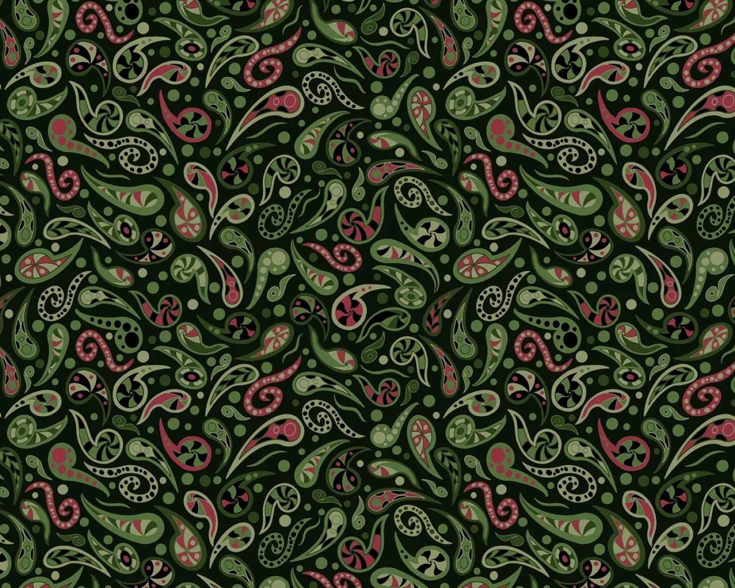Caladium - Caladia Paisley Green from Dandelion Fabric and Co.