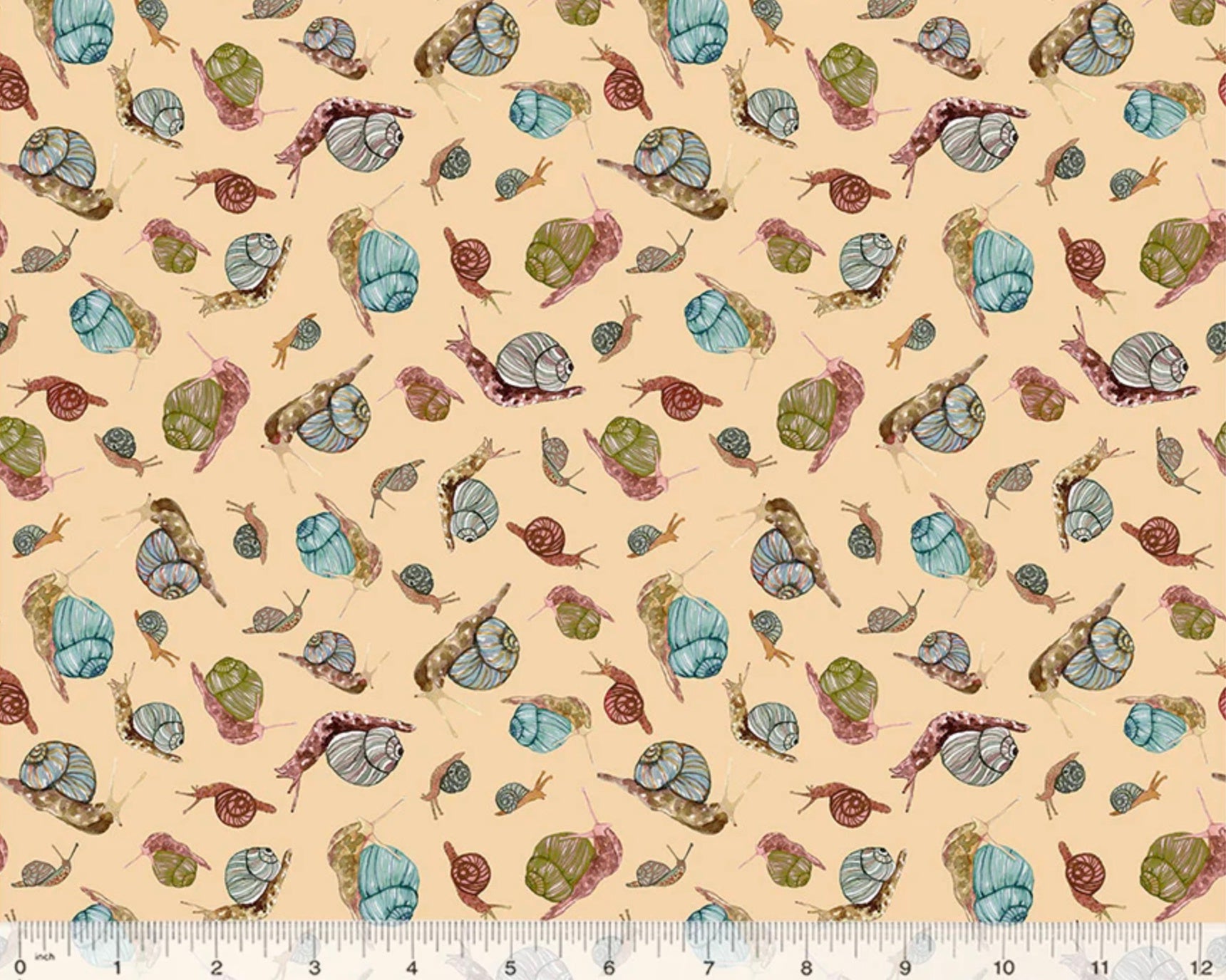 Forest Fruits - Snails Beige by Betsy Olmsted from Windham Fabrics
