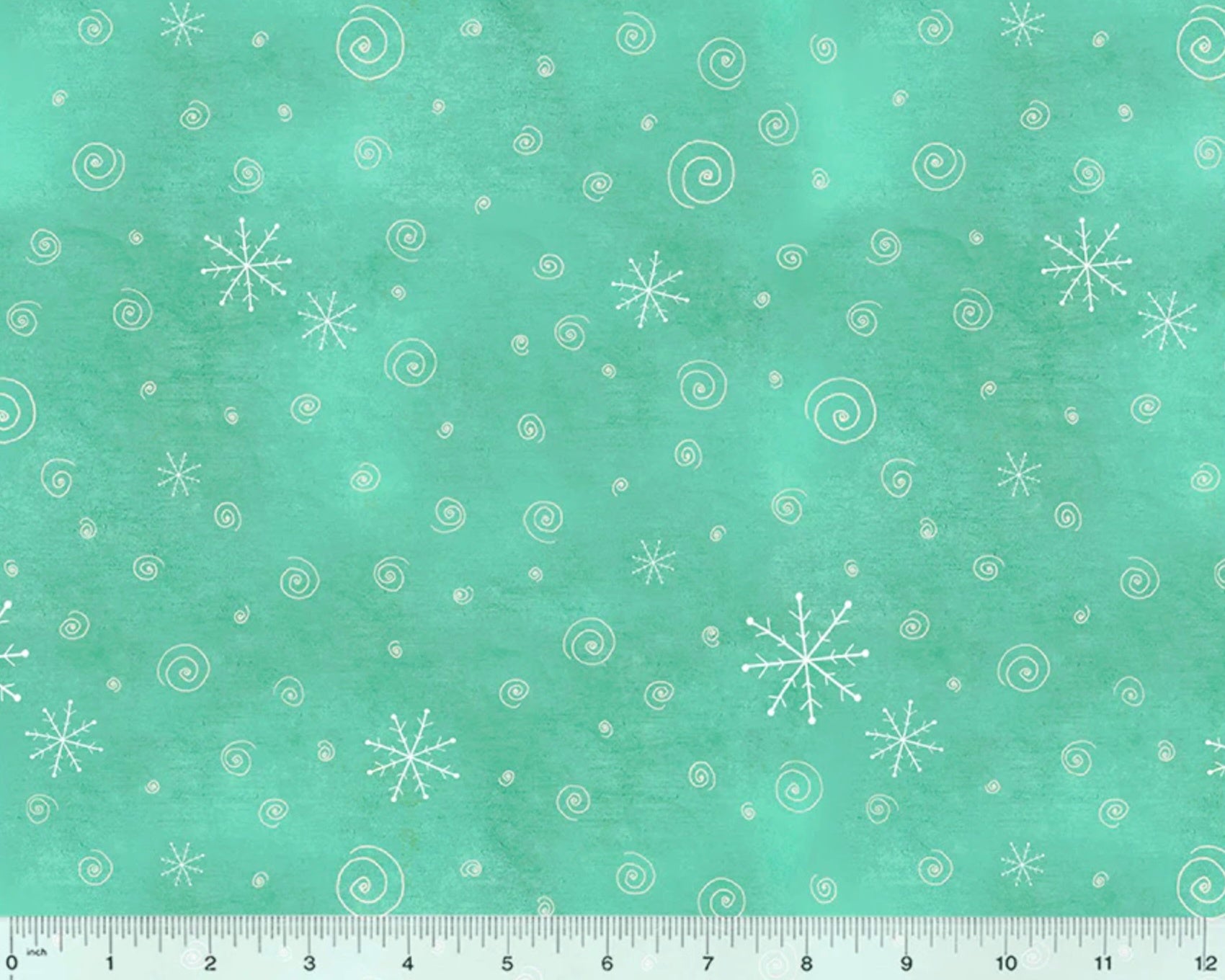A Very Terri Christmas - Snow Flurries Turquoise from Windham Fabrics